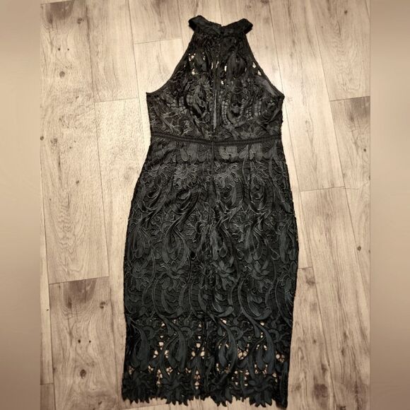 Bardot Isa Crochet Lace Sheath Cocktail Dress Black Size US 10/L - Picture 7 of 12